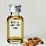 Bitter almond oil bottle with light, aromatic oil known for its skin-enhancing and cleansing properties."