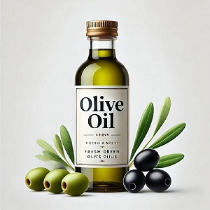 Olive oil is a natural oil extracted from the fruits of the olive tree, and is known for its rich composition of nutrients and antioxidants, such as vitamin E and omega fatty acids. It is distinguished by its golden color and distinctive flavour, and is considered one of the best healthy options for cooking and nutrition. Olive oil is used to promote heart health, improve digestive system functions, and moisturize the skin and hair thanks to its nourishing and beneficial properties.