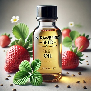 Strawberry seed oil – a lightweight, nutrient-rich oil extracted from strawberry seeds, known for its high content of antioxidants, essential fatty acids, and vitamins. It deeply hydrates the skin, improves elasticity, and provides a natural glow, making it ideal for skincare routines focused on moisturizing and rejuvenation