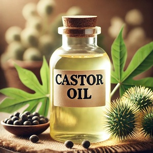 Castor oil – a thick, nourishing oil extracted from castor beans, known for its natural moisturizing and healing properties. Often used to promote healthy hair growth, strengthen nails, and soothe dry skin, castor oil is valued for its versatility in beauty and wellness routines