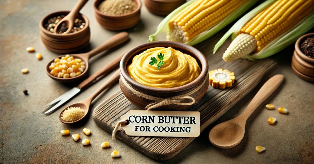 Durra corn butter used in the kitchen, enhancing the flavor of dishes with its creamy, golden texture, perfect for cooking, baking, and spreading.